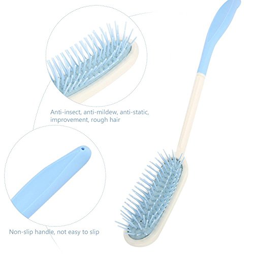 Cepillo y peine suave de mango largo, Cepillo de peine y mango largo Cepillo de pelo peine de manija larga Cepillo ergonómico de peine largo antideslizante(Hair Brush)