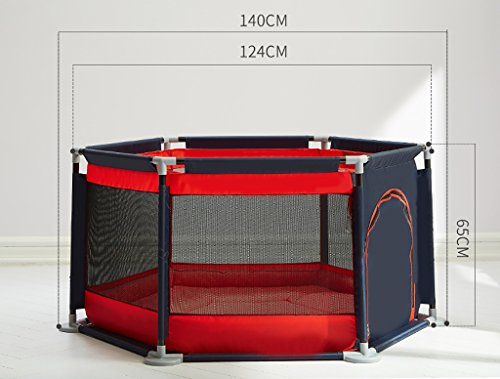 Cerca del Niño Baby Plays Baby Gateling Mat Indoor Playground Valla De Seguridad para Niños Hogar Portable Playpen (Color : Rojo)