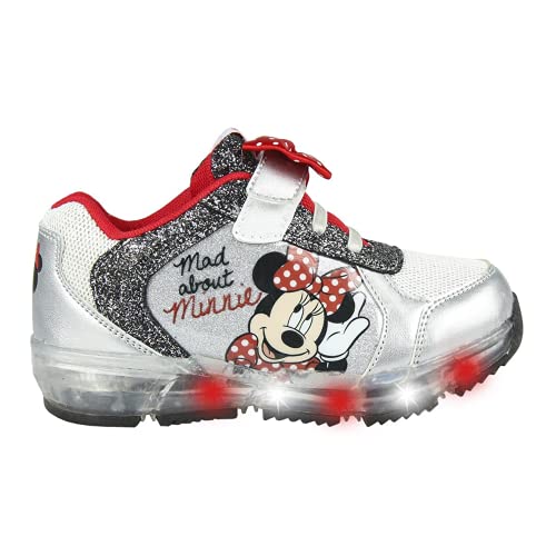 CERDÁ LIFE'S LITTLE MOMENTS Cerdá-Zapatilla con Luces Minnie Mouse de Color Plateado, Niñas, 27 EU