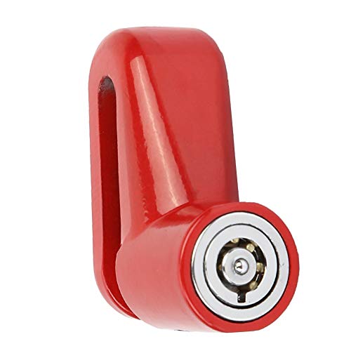 Cerradura De Freno De Disco Profesional, Rueda Antirrobo Frenos De Disco con Cable para Xiaomi Mijia M365 Scooter Eléctrico-Rojo