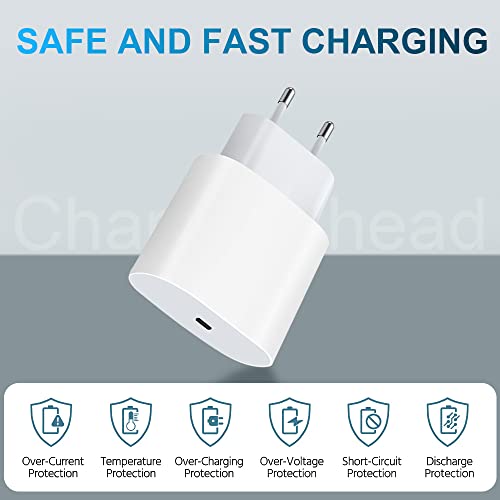 【Certificado MFi】 Cargador rápido de Pared para iPhone 13 20W PD Tipo C con Cable USB C a Lightning de 6 pies Compatible con iPhone 13/12/12 Mini/12Pro /12 Pro Max/11/11 Pro MAX/XS MAX/XR/X