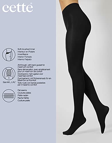 Cette – Medias Térmicas, Pantis Tupidos, Panti Medias con Forro Polar | 300 DEN | NEGRO| S/M, M/L, L/XL | (S/M, Negro)