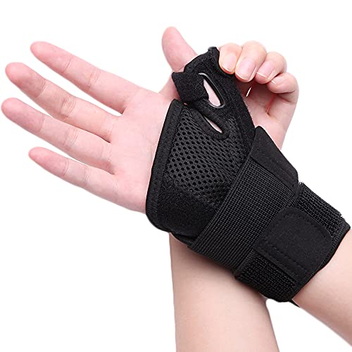 CFR Soporte para Pulgar, Férula para Pulgar para Hombres y Mujeres, Inmovilizador Estabilizador de Muñeca, Mano y Pulgar Correa para Muñeca - Mano Izquierda o Derecha Individual, Negro