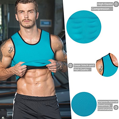 Chaleco sin mangas LaLaAreal, para hombre, de neopreno, de 10 mm, con cremallera, para pérdida de peso, desarrollo muscular, resistencia cardiovascular y fuerza muscular