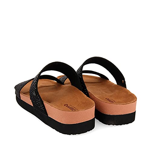 Chanclas negras con suela bio para mujer TRAPPETO