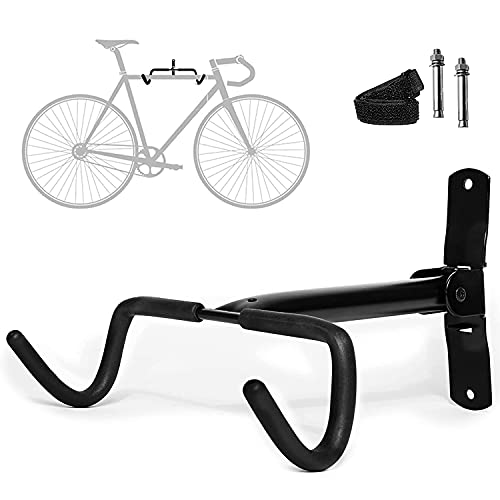 Charles Daily - Soporte Bicicletas Pared - Soporte Bicicleta Plegable - Soporte Pared Bicicletas para Garajes y Hogares - Protección de Cuadro Extrafuerte - Negro