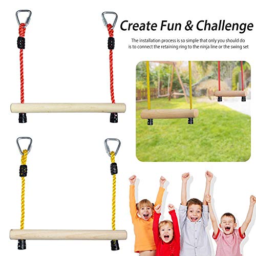 Chen0-super Jungle Gyms Barras de Mono Ninja para niños, Trapecio Barras de oscilación Accesorios de obstáculos Flojos Escalada Slacklines Equipo de Entrenamiento Kit de Curso de Entrenamiento niños