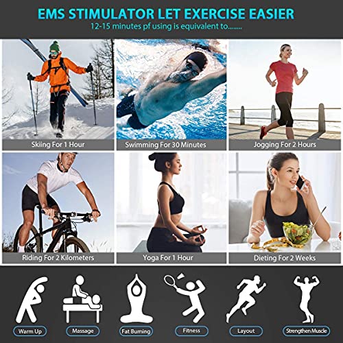 CHENAN Electroestimulador Muscular Abdominales Aparatos para Hacer Ejercicio casa,Abdominales electroestimulacion,USB Recargable EMS Estimulador,Gym en casa,Tóner Muscular Pantalla LCD