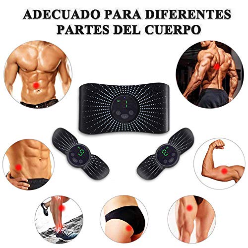 CHENAN Electroestimulador Muscular Abdominales Aparatos para Hacer Ejercicio casa,Abdominales electroestimulacion,USB Recargable EMS Estimulador,Gym en casa,Tóner Muscular Pantalla LCD