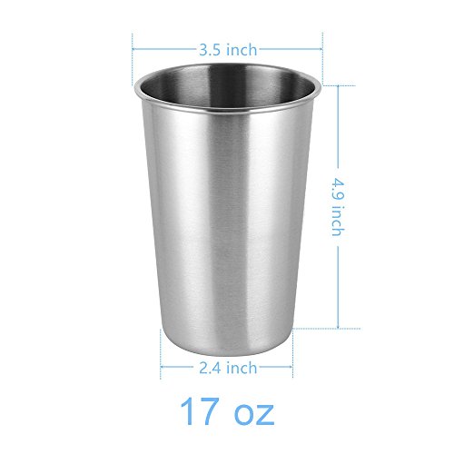 CherryKelly Juego de 5 vasos de cerveza de metal, reutilizables, apilables, sin bisfenol A, ideales para camping, senderismo, actividades al aire libre o en interior, 500 ml