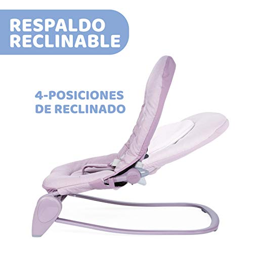 Chicco Hooplà Hamaca para Bebé de 0 Meses a 18 kg, Balancín y Silla de Bebés y Niños con Arco de Juegos, Respaldo Ajustable y Cojín Reductor, Compacta - Color Rosa (Orchid)