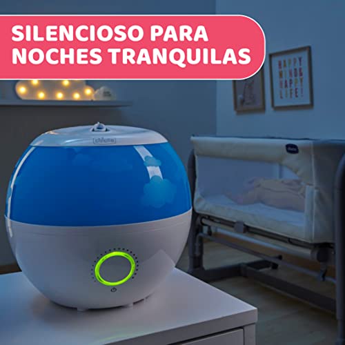 Chicco Humi Fresh, Humidificador Ultrasónico para Bebés y Niños, Vapor Frío, No Quema, Silencioso para Noches Tranquilas, Depósito de Esencias, Apagado Automático, Duración 8 Horas