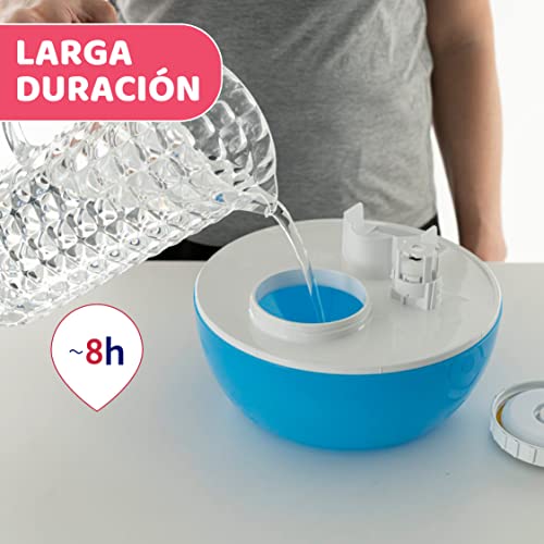 Chicco Humi Fresh, Humidificador Ultrasónico para Bebés y Niños, Vapor Frío, No Quema, Silencioso para Noches Tranquilas, Depósito de Esencias, Apagado Automático, Duración 8 Horas