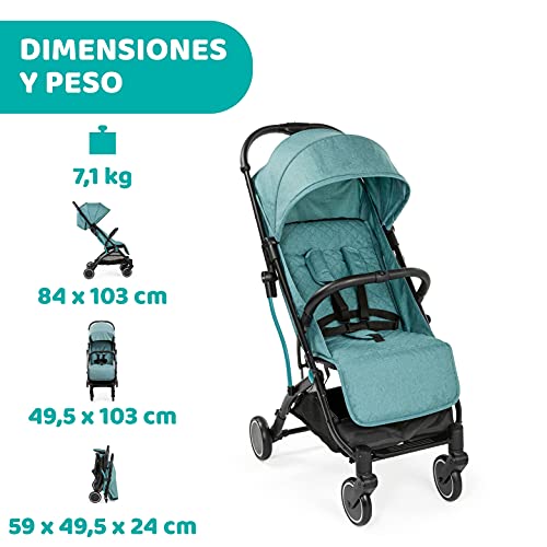 Chicco Trolley Me Silla de Paseo Ligera de 0 Meses hasta 15 kg, Buggy Reclinable y Plegable con Función de Trolley, Cierre Compacto, Cubierta para la Lluvia y Capota Plegable - Color Rosa