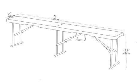 chiner - Banco Plegable Multiusos Blanco 183 cm.