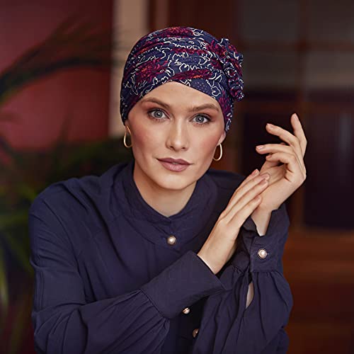 Christine Headwear Gorro Lotus colección otoño/invierno en bambú para mujeres en tratamiento de quimioterapia (estampado otoño artístico)