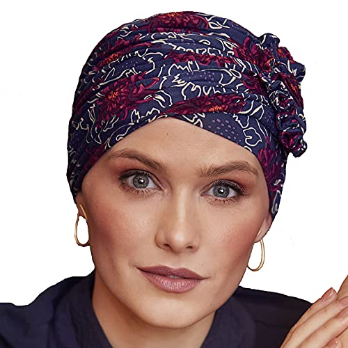 Christine Headwear Gorro Lotus colección otoño/invierno en bambú para mujeres en tratamiento de quimioterapia (estampado otoño artístico)