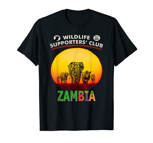 Cinco grandes al atardecer Zambia Pride Wildlife Camiseta