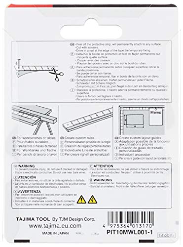 Cinta métrica Tajima auto-adhesiva, 1 m de largo, 13 mm de ancho. 1 unidad, TAJ-13170