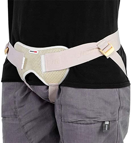 Cinturón de Hernia Inguinal para Hombres Soporte de Enrejado Ajustable Profesionalmente con Almohadilla de Presión Cinturón de Hernia Inguinal para Hombres, Lados Derecho e Izquierdo L