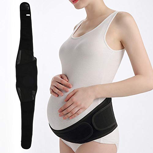 Cinturón de maternidad, soporte de embarazo transpirable Banda de vientre para mujeres Embarazo Soporte de espalda Recuperación posparto Cinturón de ortodoncia pélvica(Average Size-Negro)