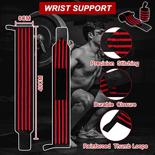 Cinturon Lumbar Gimnasio Cinturón Lumbar Hombre Mujer con Muñequeras Cinturon Powerlifting Cinturón Lastre Cinturon Gym Ajustable Cinturones Pesas Levantamiento Peso Musculacion (Negro, L)