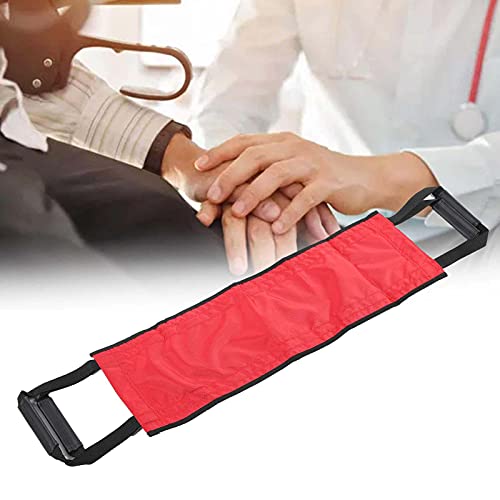 Cinturones de transferencia para levantar personas mayores, cinturón de transferencia impermeable para ancianos para pacientes postrados en cama (L rojo)