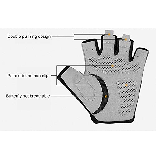 Cipliko Guantes de ciclismo - Ciclismo Transpirables Antideslizantes y Absorción de Golpes Guantes de Medio Dedo para Hombres y Mujeres Negro