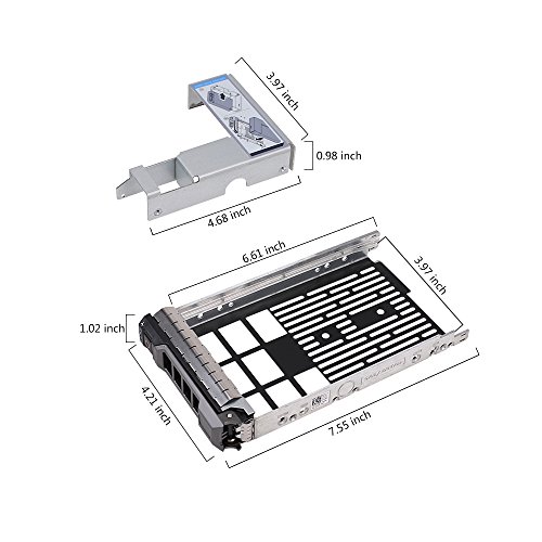 CISNO 3,5" SAS/SATA bandeja para disco duro con adaptador de 2,5'' para servidores Dell Poweredge R320, R420, R720, T320, T420, T620, F238F