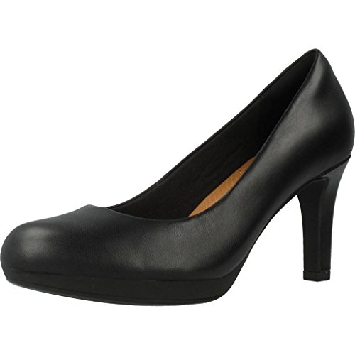 Clarks Adriel Viola Zapatos de Tacón Mujer, Negro (Black Leather), 41 EU