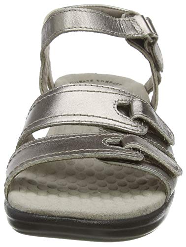 Clarks Alexis Shine, Sandalia con Pulsera Mujer, Dorado (Pewter Metallic Pewter Metallic), 38 EU