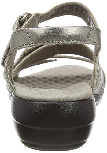 Clarks Alexis Shine, Sandalia con Pulsera Mujer, Dorado (Pewter Metallic Pewter Metallic), 38 EU