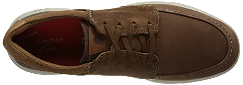 Clarks Gaskill Low, Sneaker Hombre, Dark Tan Combi, 45 EU