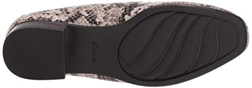 Clarks Juliet Lora, Mocasn Mujer, Serpiente Gris Pardo sintético, 39 EU