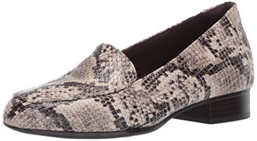 Clarks Juliet Lora, Mocasn Mujer, Serpiente Gris Pardo sintético, 39 EU