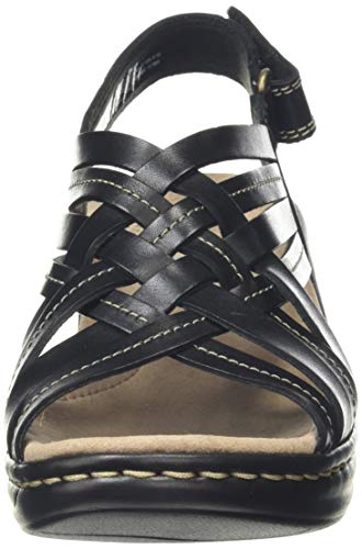 Clarks Lexi Carmen, Sandalias de Talón Abierto Mujer, Negro (Black Leather Black Leather), 40 EU