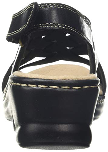 Clarks Lexi Carmen, Sandalias de Talón Abierto Mujer, Negro (Black Leather Black Leather), 40 EU