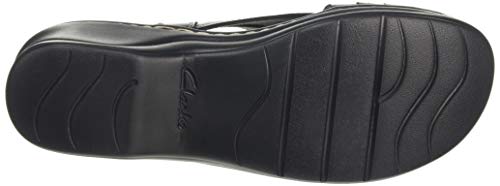 Clarks Lexi Carmen, Sandalias de Talón Abierto Mujer, Negro (Black Leather Black Leather), 40 EU