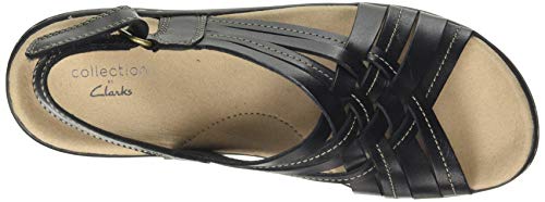 Clarks Lexi Carmen, Sandalias de Talón Abierto Mujer, Negro (Black Leather Black Leather), 40 EU