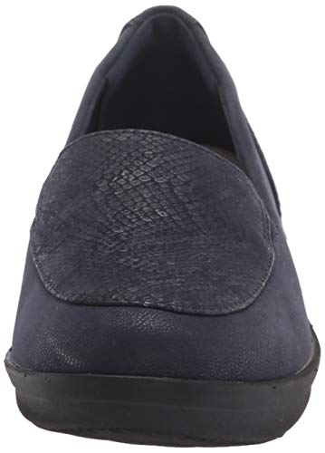 Clarks Mocasines para mujer Ayla River, azul (Estampado de serpiente azul marino sintético.), 37 EU