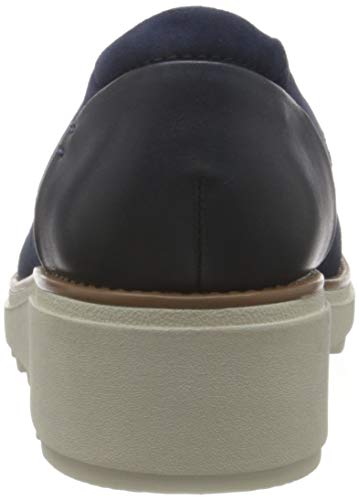 Clarks Sharon Dolly, Mocasn Mujer, Dark Blue Suede, 38 EU