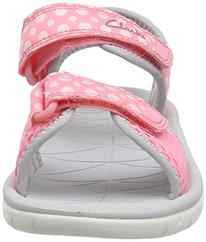 Clarks Surfing Tide K, Sandalias de Talón Abierto Niñas, Rosa (Pink Combi Pink Combi), 31 EU