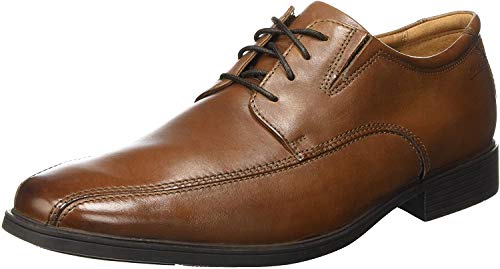 Clarks Tilden Walk Zapatos de cordones derby Hombre, Marrón (Dark Tan Leather -), 43 EU