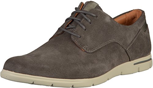 Clarks Vennor Walk, Zapatos de Cordones Derby Hombre, Gris (Grey Suede), 42 EU