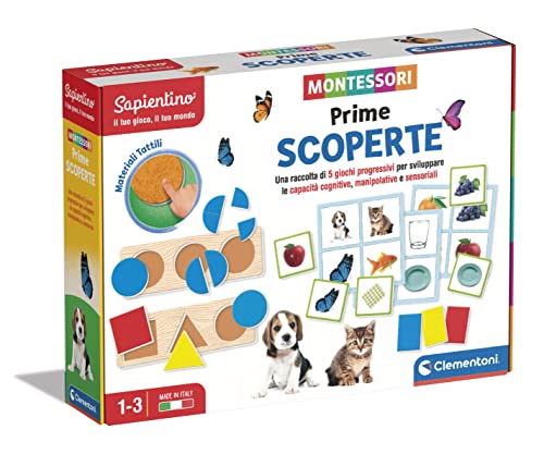 Clementoni- Sapientino Primeros Descubrimientos 1 año Educativo con Actividades Montessori, Juego de Desarrollo cognitivo-Made in Italy, Multicolor (16342)