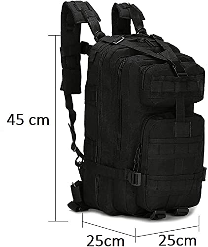 CLIPSEAM Mochila Táctica Militar 28L, Paquete de Asalto MOLLE de Capacidad para Utilidad Militar, Bolsa de Emergencia, para Caza Senderismo Acampada Gimnasio Crossfit, Colegio (Negro)