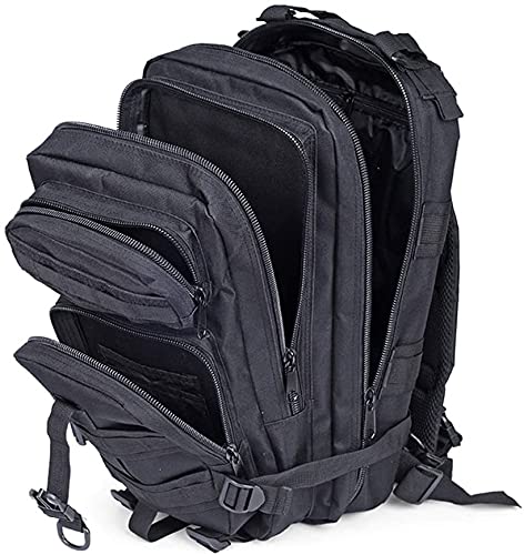 CLIPSEAM Mochila Táctica Militar 28L, Paquete de Asalto MOLLE de Capacidad para Utilidad Militar, Bolsa de Emergencia, para Caza Senderismo Acampada Gimnasio Crossfit, Colegio (Negro)