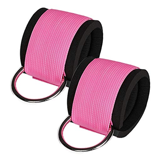 CLISPEED 1 par de Correa de Tobillo de Fitness para Máquinas de Cable Contragolpes Entrenamientos de Glúteos Extensiones de Piernas Rizos Y Abductores de Cadera (Rosa)