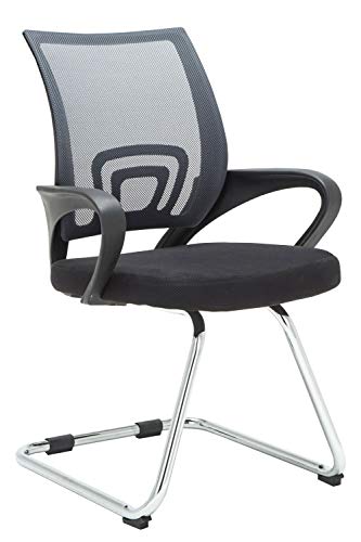 CLP Silla De Conferencia Eureka En Estilo Cantilever Eureka I Silla Confidente con Reposabrazos I Silla De Oficina Moderna & Sin Ruedas I Color:, Color:Gris