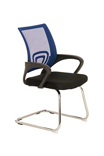 CLP Silla De Conferencia Eureka En Estilo Cantilever Eureka I Silla Confidente con Reposabrazos I Silla De Oficina Moderna & Sin Ruedas I Color:, Color:Azul